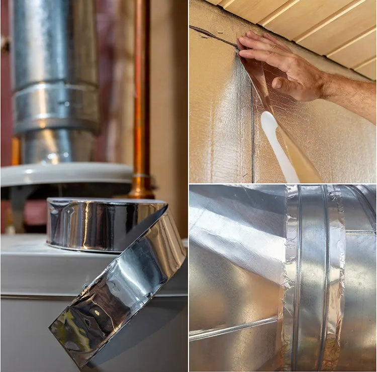 Heat Resistant Aluminium Foil Tape, Waterproof Adhesive Tape For Pipe Repair, Mould-proof Duct Tape Sticker Kitchen Bathroom Tool Heat Resistant Aluminium Foil Tape, Waterproof Adhesive Tape For Pipe Repair, Mould-proof Duct Tape Sticker Kitchen Bathroom Tool